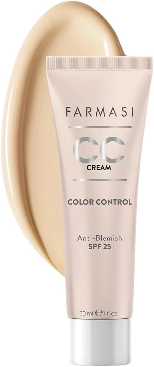 FARMASI CC Color Control Cream, Natural and Flawless Finish, Enriched Formula with Multimineral & Spf 25+