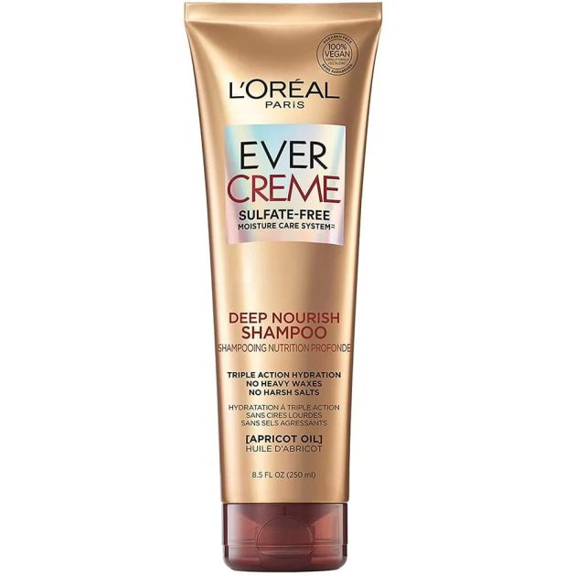 L'Oreal Paris EverCreme Sulfate Free Deep Nourish Shampoo, 8.5 Ounce